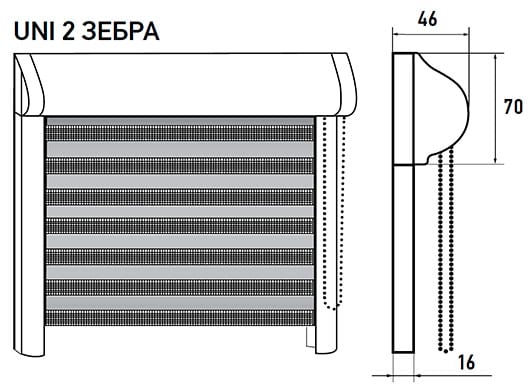 uni-zebra-2 рулонные шторы Зебра UNI